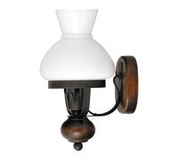 Applique murale élégante E27 60W en verre bois métal rétro intérieur [EEK: G]