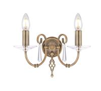 Applique Murale Élégante En Laiton Antique Avec Cristal CANDELA Lustre Hall