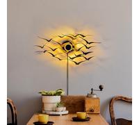 Applique murale élégante noire, 60 cm x 27 cm x 9 cm, 100% métal, IP20, max. 40 W, câble de 200 cm, interrupteur marche/arrêt, parfaite pour la décoration moderne et l'éclairage de la maison