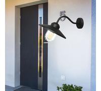 Applique Murale En Acier Inoxydable Noir H 25,5 Cm Lampe À Col De Cygne