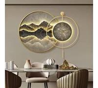 Applique Murale en Acrylique avec horloges murales, décoration Artistique, Paysage, Lampe Murale Suspendue, œuvre d'art, Peinture, Sculpture Murale pour Salon, Chambre à Coucher, entrée, 02, 50 x 50
