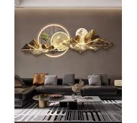 Applique Murale en Acrylique avec horloges murales, décoration Artistique, Paysage, Lampe Murale Suspendue, œuvre d'art, Peinture, Sculpture Murale pour Salon, Chambre à Coucher, entrée, 03, 60 x 180