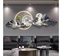 Applique Murale en Acrylique avec horloges murales, décoration Artistique, Paysage, Lampe Murale Suspendue, œuvre d'art, Peinture, Sculpture Murale pour Salon, Chambre à Coucher, entrée, 03, 60 x 180
