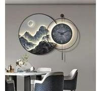 Applique Murale en Acrylique avec horloges murales, décoration Artistique, Paysage, Lampe Murale Suspendue, œuvre d'art, Peinture, Sculpture Murale pour Salon, Chambre à Coucher, entrée, 02, 50 x 50
