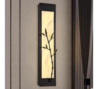 Applique murale en albâtre, longue applique murale carrée en marbre, éclairage en laiton, luminaire de salle de bain, lampe murale en pierre à lumière chaude à LED pour salon, cuisine, salle à manger