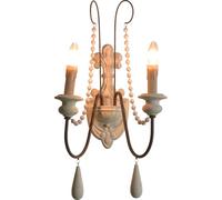 Applique murale en bois à 2 lumières vintage rustique pour chambre à coucher, salle de bain, salon, escalier