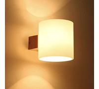 Applique Murale En Bois De Chêne E27 Base Art Déco Applique En Verre Abat-jour Applique Murale Minimaliste Nordique Pour Chambres De Chevet Salon Salle À Manger Éclairage De Lavage Mural Interesting