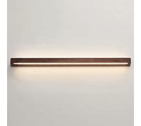 Applique murale en bois de noyer de 100 cm de long - Applique murale linéaire LED d'intérieur en bois de 20 W avec abat-jour en acrylique, applique murale moderne et créative pour chambre à coucher, s