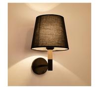 Applique Murale en Bois en Forme de Chandelier, Lampe Murale en Forme de bûche avec Abat-Jour en Tissu, Applique Murale de Style médiéval pour Chevet, culot E27, Applique Murale intérieure à