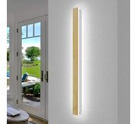 Applique Murale En Bois LED Longue Éclairage Mural Intérieur Moderne Applique Murale Dimmable Avec Télécommande En Bambou Appliques Pour Chambre À Coucher Salon Couloir D'escalier,100cm,36w