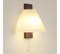 Applique Murale en Bois plissée, éclairage Mural de Chevet avec Abat-Jour en PVC, Lampes murales câblées pour Salon, Couloir, Bureau, Cuisine - Douille E27