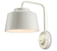 Applique Murale En Céramique Métal Crème Blanc H: 34 Cm Rétro Fait Main