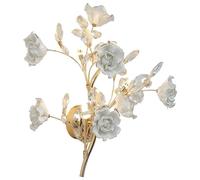 Applique murale en céramique rose, style européen moderne, pour salon, couloir, chambre à coucher, applique murale créative en cristal, 2 lampes