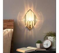 Applique murale en cristal d'intérieur E14 moderne, lampe de chevet de luxe en cristal, abat-jour en verre, éclairage mural décoratif, lampe de lit en métal doré, 3 niveaux de luminosité pour