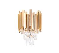 Applique Murale En Cristal Doré, Douille E14, Style Géométrique, Idéale Pour La Décoration Du Salon, de La Chambre Ou Du Couloir.