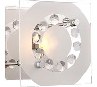 Applique murale en cristal, éclairage de salon, lampe de couloir, chrome, verre, G9, LxlxH 12x12x9 cm