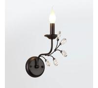 Applique Murale en Cristal, Finition Noir Mat, luminaire d'intérieur, Lampe de Chevet, Lampe de Plafond à LED, E14