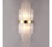 Applique Murale En Cristal, Luminaire D'Intérieur En Acier Inoxydable, Lampe Murale Postmoderne À Fixer Au Chevet, Lampe de Nuit Pour Chambre, Salle Den, Salon, Couloir, E14 X 2 / Noir/Or