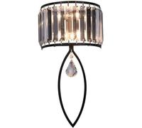 Applique Murale En Cristal Noir Style Ferme, Câblée, Pour La Décoration Intérieure de Style Mid-Century. Lampe de Chevet Moderne Dorée, Compatible Avec Salle Den Et Salon, Éclairage Led Intégré.