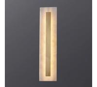 Applique Murale en cuivre, Longue et linéaire, en marbre, contemporaine et Moderne, à LED, à intensité Variable, Grand luminaire en Verre d'albâtre Blanc pour Chambre à Coucher, Salon, Salle d'ex