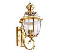 Applique Murale en cuivre Style Classique et Minimaliste Style Vintage Style européen éclairage d'extérieur Traditionnel entièrement en cuivre et Verre,