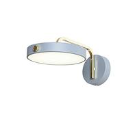 Applique Murale en Fer d'europe du Nord, Abat-Jour en Fer, mèche LED, Lampe Murale d'extérieur étanche à tête Unique pour liseuse, Porche, Porte, Garage, Chambre, Salle de Bain, Jardin/Gris