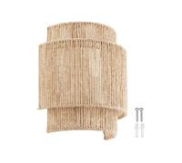 Abat-jour - TECTAKE - Applique murale LIGNEA LUX en jute avec structure en acier style bohème 40W