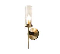 Applique Murale en Laiton, Applique Murale Moderne, Lampe de Chevet, Applique Murale en Verre nervuré, Applique Murale E27 pour Couloir, Chambre, Couloir, Cuisine, Appliques murales d'intéri