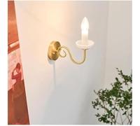 Applique Murale en Laiton avec Bougie décorative, luminaire de Salle de Bain, Style Vintage, en Verre Blanc doré, pour Chambre à Coucher, Lampe Murale d'intérieur, Applique Murale