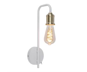 Applique murale en laiton blanc rétro LED applique murale liseuse lampe de chambre, 7W 720lm blanc chaud, LxH 10,5 x36 cm
