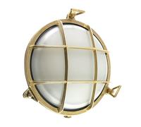 Applique Murale En Laiton Et Verre D: 24 Cm Ronde IP64 Petite E27 Maritime
