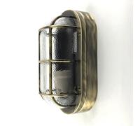 Applique Murale En Laiton Et Verre E27 IP64 23 Cm Ovale Pour Sous-Sol Terrasse