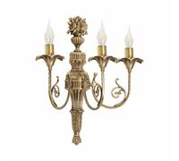 Applique Murale En Laiton Massif B: 45 Cm 3-Flammes E14 En Bronze Brillant