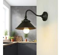 Applique Murale En Laiton Massif E14 En Bronze Foncé Mat Réglable