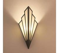 Applique Murale en LED en Forme D'éventail ，Abat-Jour en Fer Forgé D'époque, Applique Murale Art Deco for Salon justement Parfait, Applique Art Deco G9 (Noir)