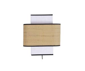 Applique murale en lin blanc et rabane naturelle H28 cm TERA