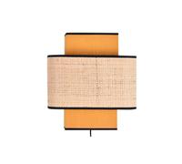 Applique murale en lin jaune moutarde et rabane naturelle H28 cm TERA