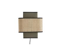 Applique murale en lin vert kaki et rabane naturelle H28 cm TERA