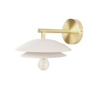 Applique Murale en Métal Blanc à Abat-Jour Plat Ouvert Style Moderne Lasolo