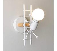Applique murale en métal E27 moderne classique - Facile à fixer au mur - Lampe de chevet pour chambre à coucher, salon Blanc.
