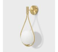 Mauro Ferretti Applique murale Glamy Drop Métal doré Sphère verre blanc 24x20x52 cm