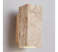 Applique murale en pierre jaune naturelle avec base en bois, luminaire mural en terrazzo du milieu du siècle, lampe murale pour salle de bain, meuble-lavabo en pierre pour salon, couloir, balcon, cha
