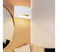 Applique Murale En Plâtre Up Down Pour Salon Éclairage Halbrund B 20 Cm Blanc