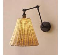 Applique Murale en rotin à Bras oscillant, Lampe Murale en rotin pour Chambre à Coucher, Prise E27, Lampe Murale Rustique de Ferme, éclairage Mural Moderne Vintage, luminaires d'intérieur de