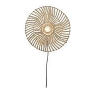 Applique murale en rotin - ZANZIBAR 5514 - Blanc - Culot E27 - Diamètre 55 cm - Hauteur 14 cm