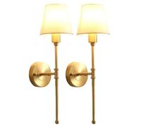 Applique Murale en Tissu doré câblé Laiton for Salle de Bain, luminaire Moderne, éclairage Mural, décoration intérieure for Salon, Chambre à Coucher, Couloir, café, escaliers(2-Pack)