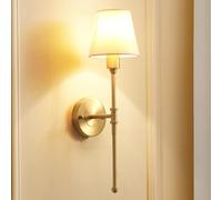 Applique Murale en Tissu doré câblé Laiton for Salle de Bain, luminaire Moderne, éclairage Mural, décoration intérieure for Salon, Chambre à Coucher, Couloir, café, escaliers(1-Pack)