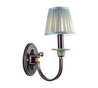 Applique Murale en Tissu Vert Clair Applique Murale en cuivre Style européen luminaires de Chevet pour Chambre à Coucher décoration en céramique Lampes,