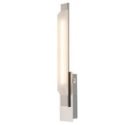 Applique murale en verre, éclairage de couloir, salon, verre chromé, nickel satiné mat, 1 LED 7,2 watts, 576 lumens, blanc chaud, L x l x H 7 x 7 x 48 cm