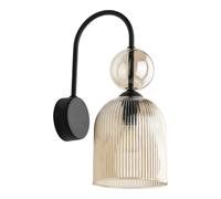 Applique Murale En Verre Métal Noir E14 Cognac Haute Qualité Élégante B:13 Cm